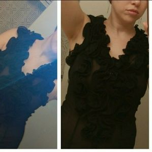 SOLD NWT The Limited Sheer Ruffle Top